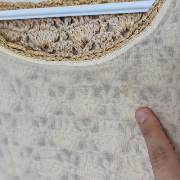 Size 8 Moschino Aeffe S.P.A. cotton crochet summer dress, neutral mini sun dress - Picture 8 of 13